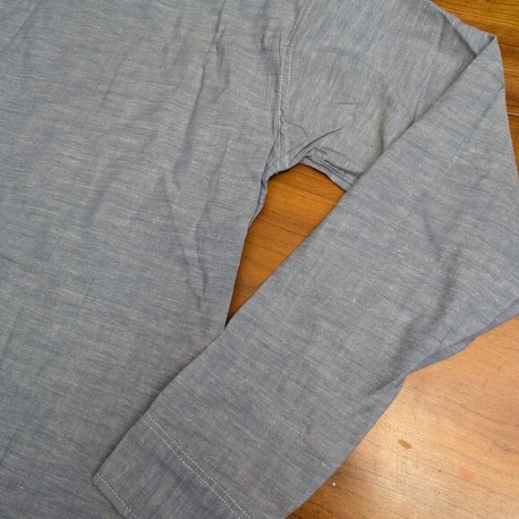 New Ely & Walker Mens Solid Gray/Blue Ultra-Press Western Button Up Shirt Sz 14 - Picture 14 of 16